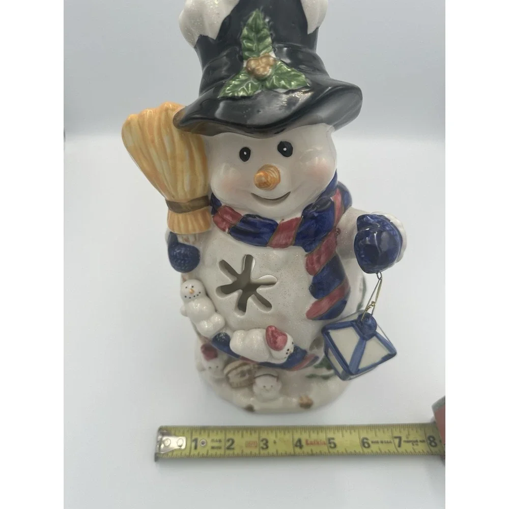 Home & Garden Party Snowman With Lantern Tea Light House Candle Holder Christmas
